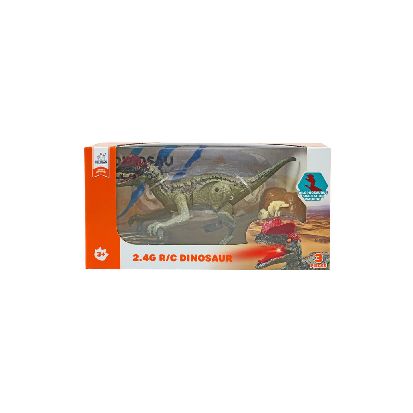 2.4G R/C Dinosaur de Control Remoto Verde Cresta Roja