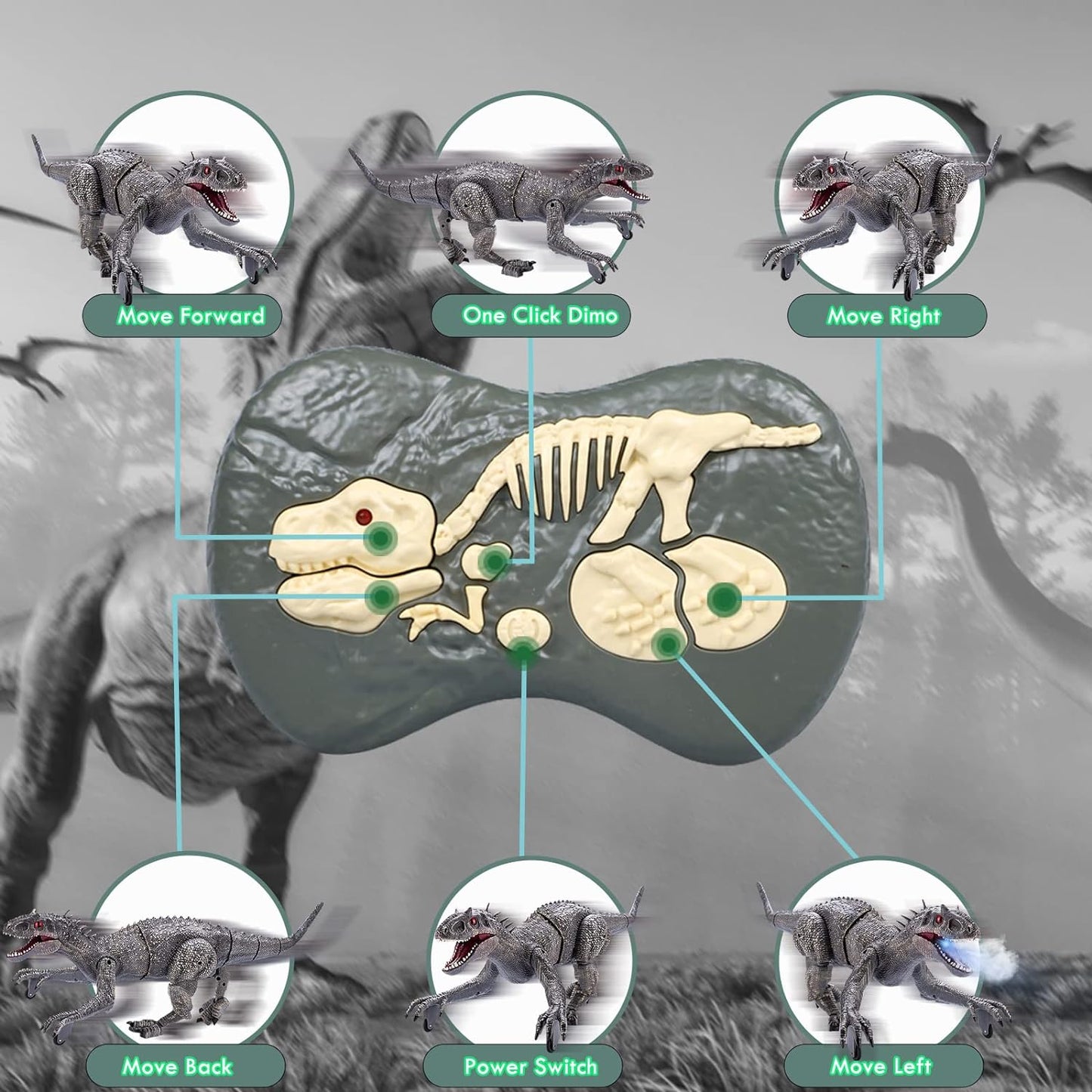 Dinosaurio Velociraptor Grande RC