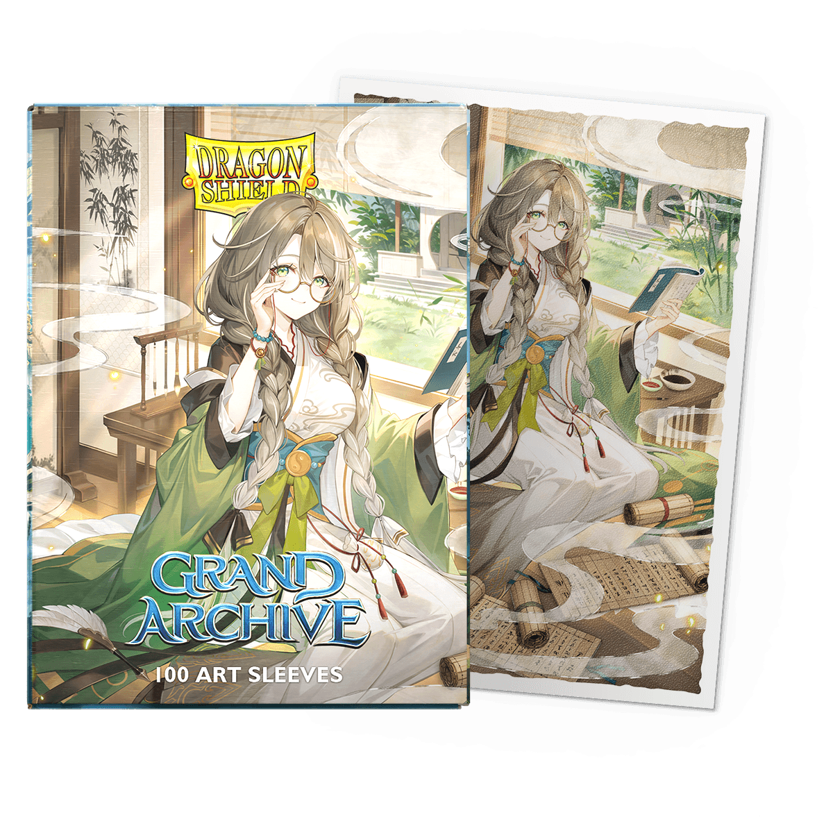 Grand Archive - Kongming, Wayward Maven - Matte Art Sleeves - Micas Dragon Shield Standard (100pz)