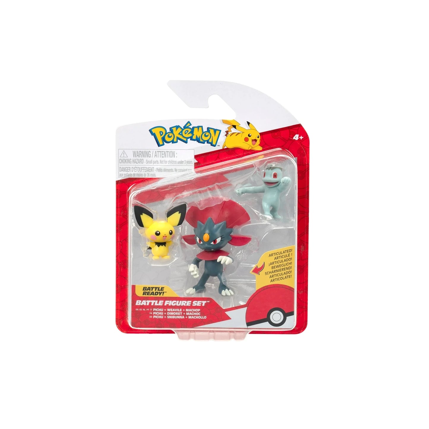 Pichu, Weavile & Machop Battle Figure Set
