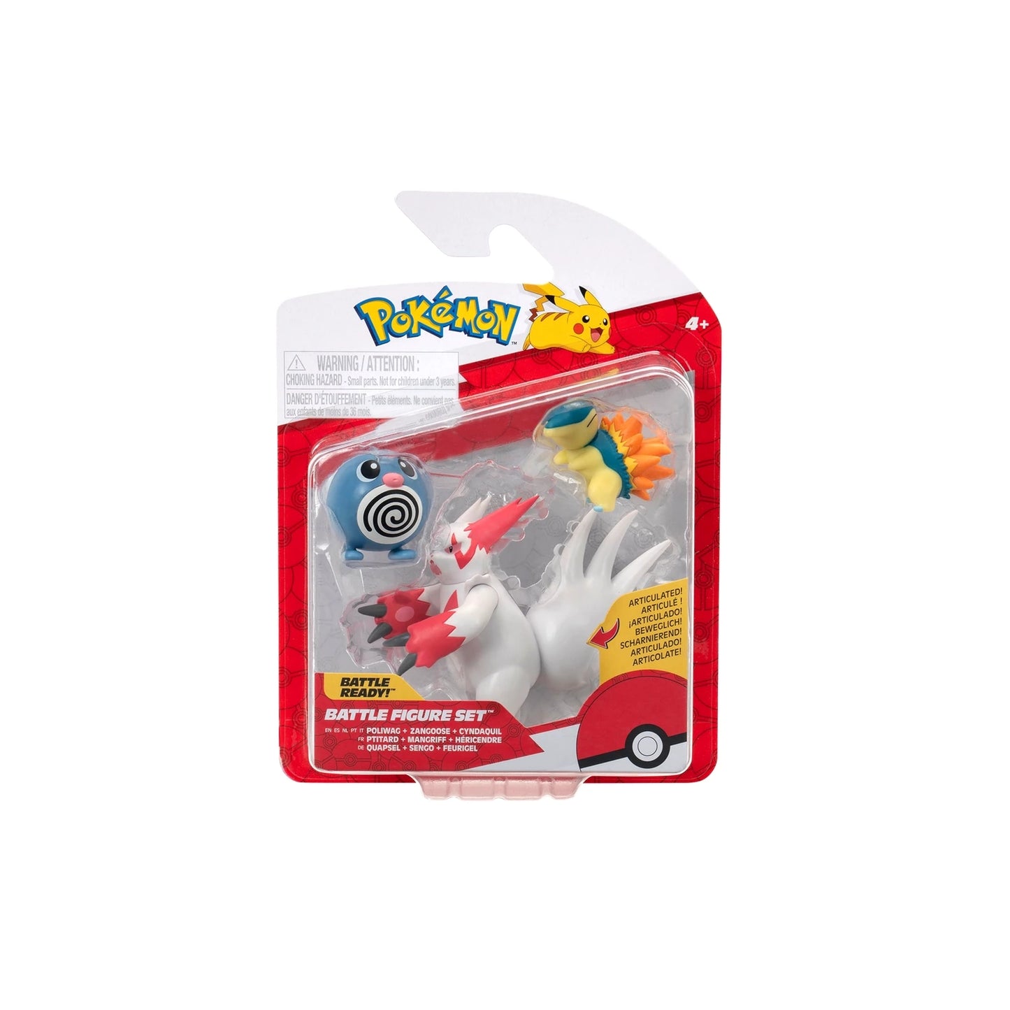 Poliwag, Zangoose & Cyndaquil Battle Figure Set