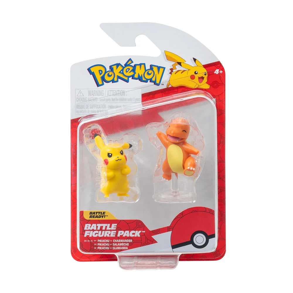 Pikachu & Charmander (con base) Battle Figure Pack