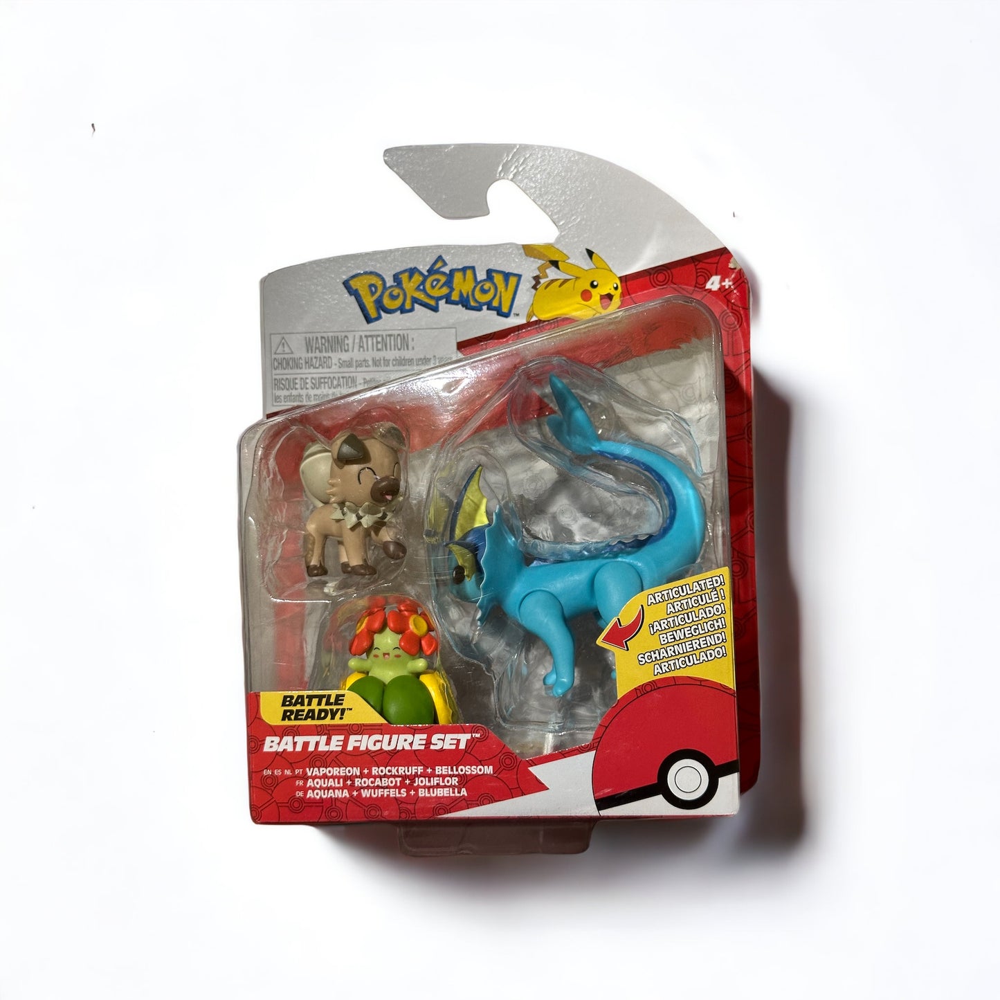 Vaporeon, Rockruff & Bellossom Battle Figure Set