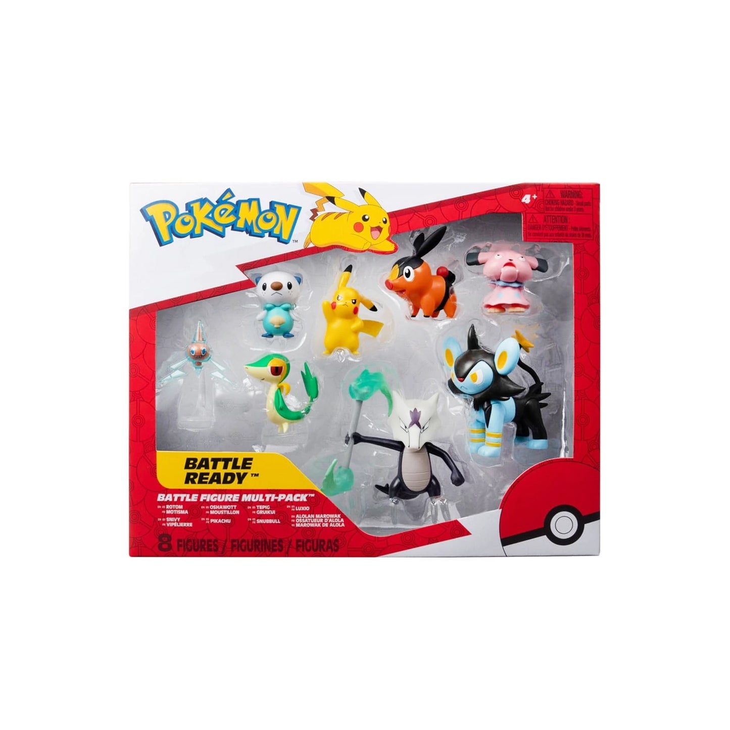 Pikachu, Rotom, Snivy, Oshawott, Tpig, Snubbull, Luxio & Alolan Marowak Battle Figure Multi-Pack
