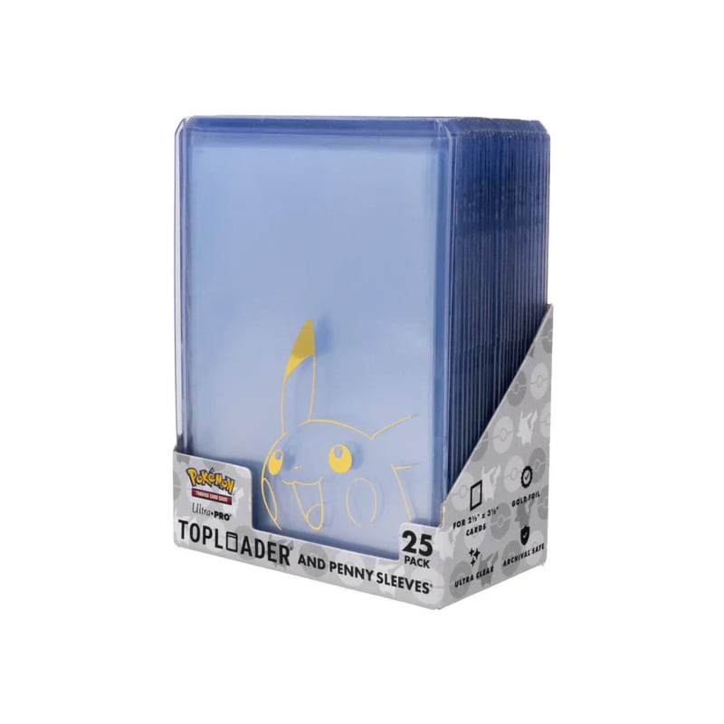 Regular Pikachu Toploaders + Penny Sleeves Ultra PRO 25 pz
