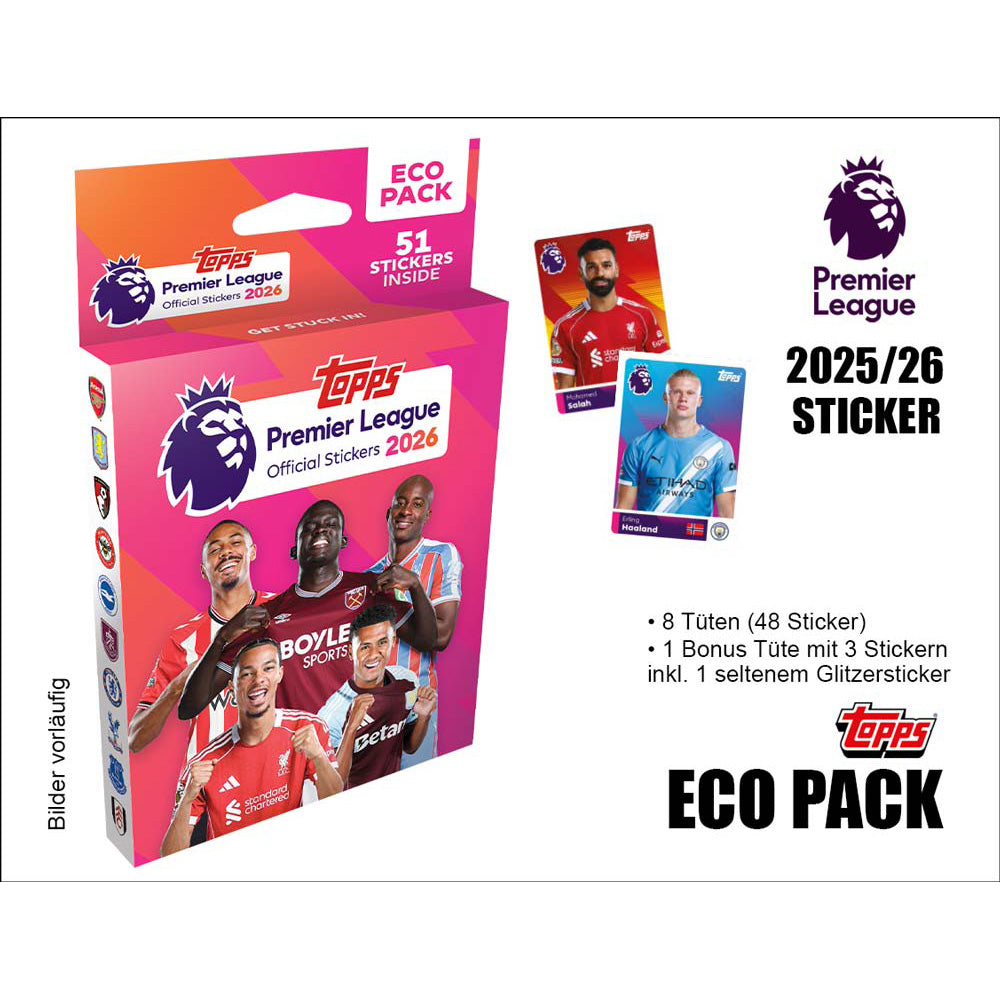 Topps Premier League 2026: Sticker & Album - Eco Pack - Topps