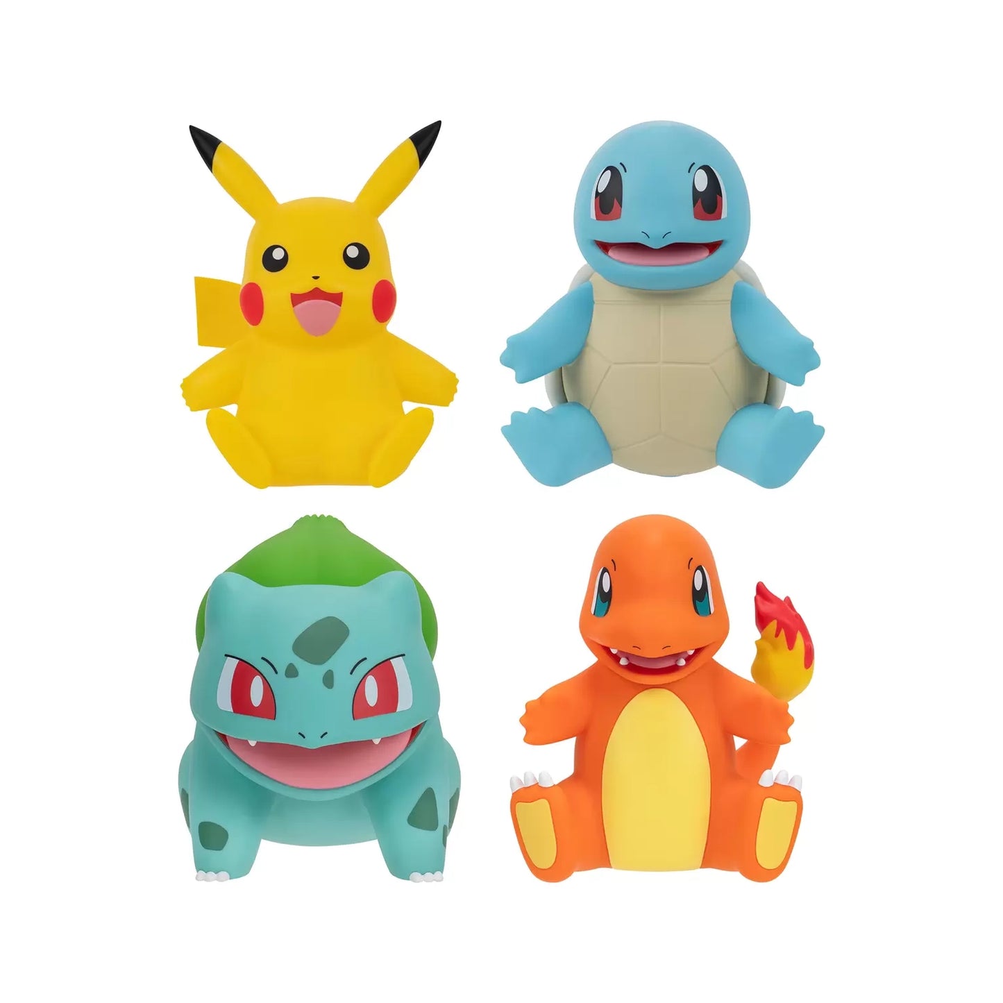 Deluxe Vinyl Figuras Bulbasaur, Squirtle, Pikachu y Charmander Grandes 20cm - Select Jazwares S1