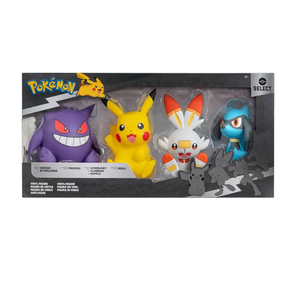 Figuras Gengar, Pikachu, Scorbunny & Riolu - Select Jazwares