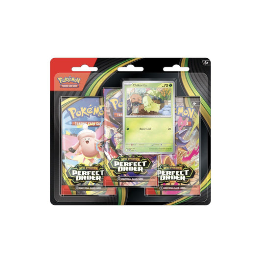 [PREVENTA] 3 Pack Blister - Mega Evolution Perfect Order [Promo Aleatoria] [INGLES]