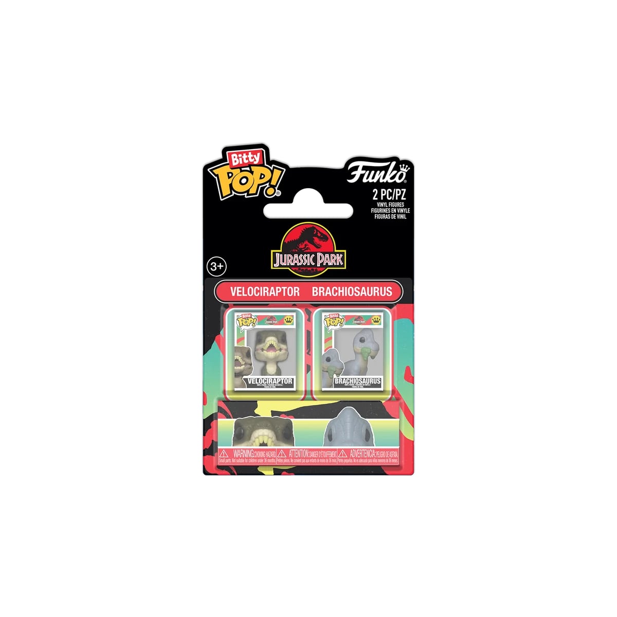 Velociraptor y Brachiosaurus 2 Pack - Jurassic Park - Funko Bitty Pop