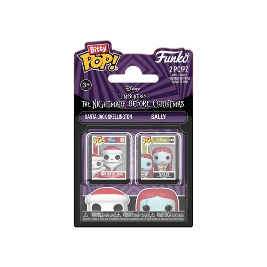 Santa Jack Skellington y Sally 2 Pack- Mundo De Jack  Disney - Funko Bitty Pop