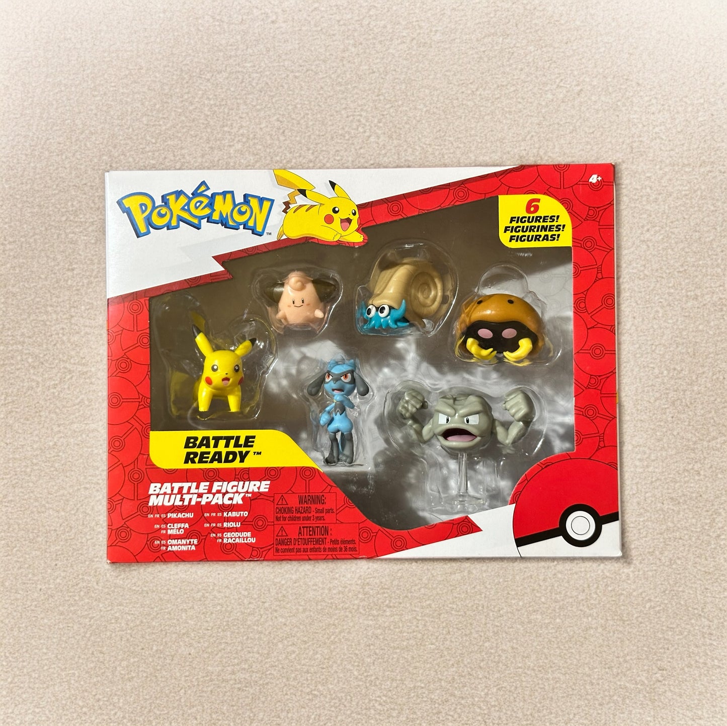 Pikachu, Kabuto, Cleffa, Riolu, Omanyte & Geodude Battle Figure Multi-Pack