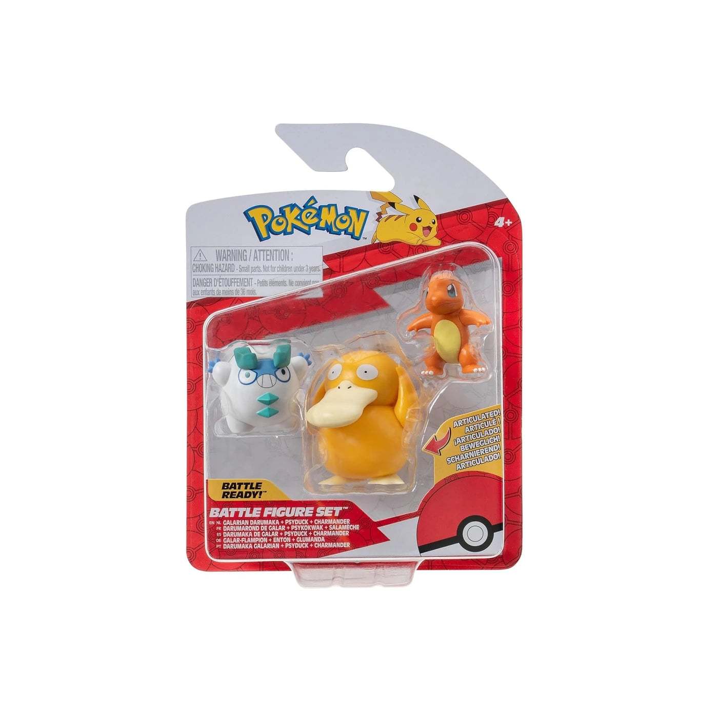 Galarian Darumaka, Psyduck & Charmander Battle Figure Set