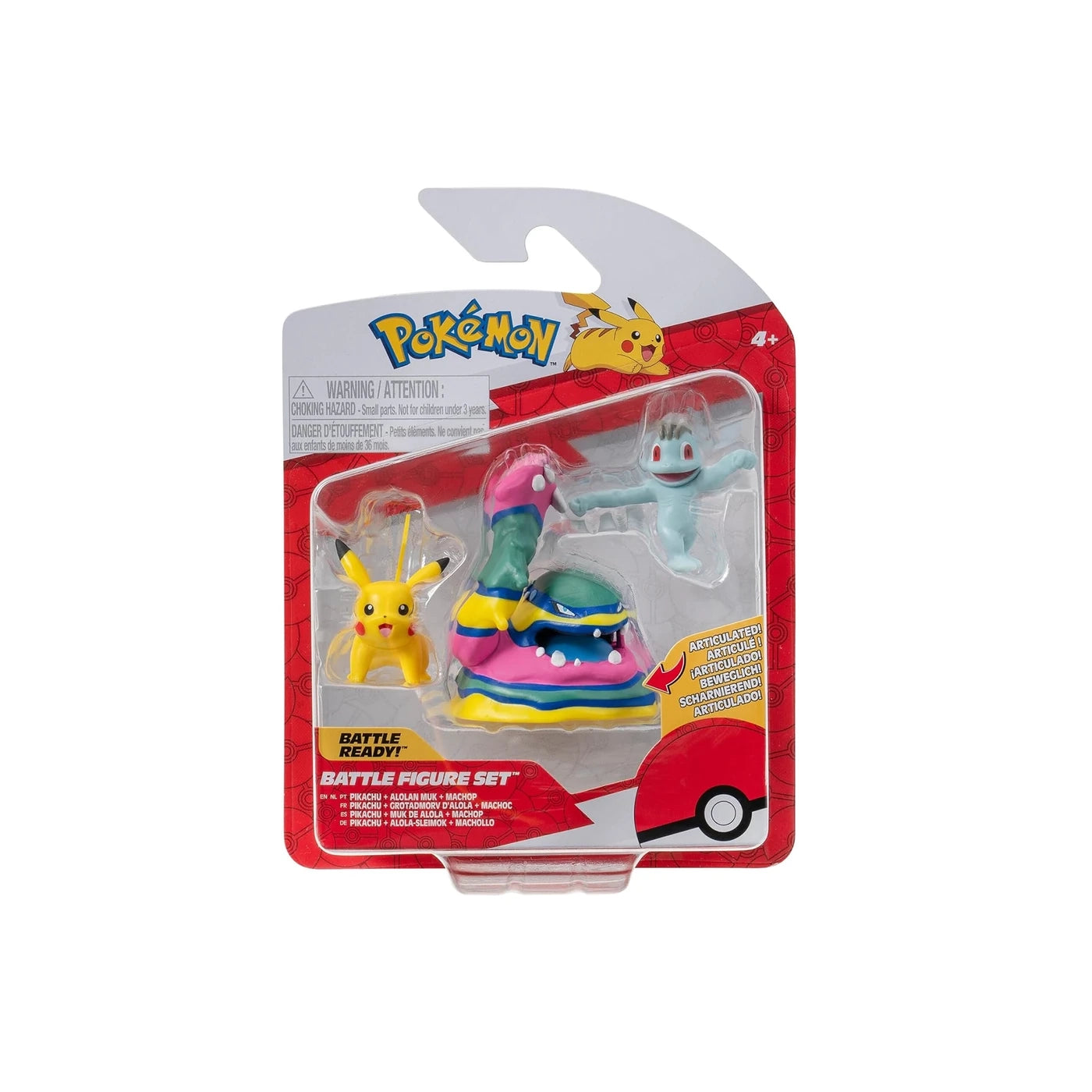 Pikachu, Alolan Muk & Machop Battle Figure Set