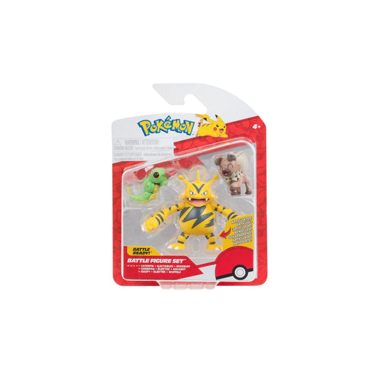 Caterpie, Electabuzz & Rockruff Battle Figure Set