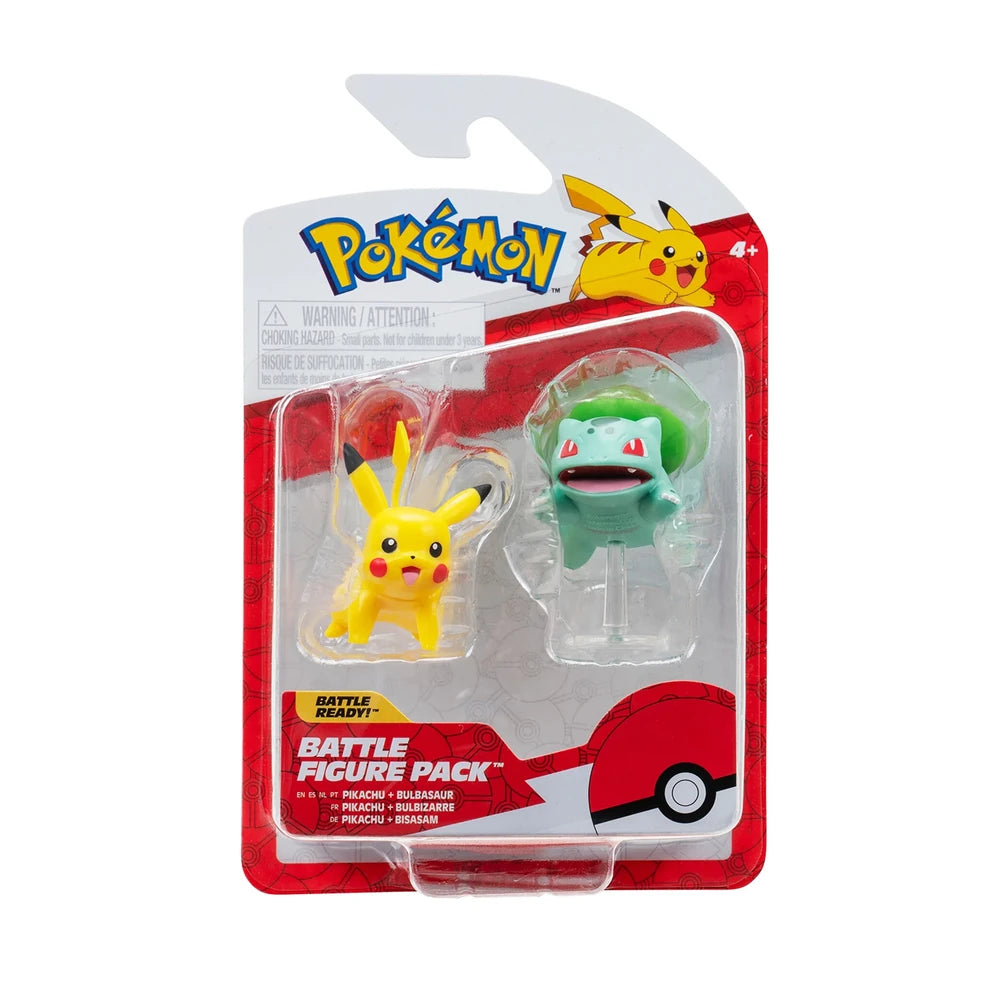 Pikachu & Bulbasaur (con base) Battle Figure Pack