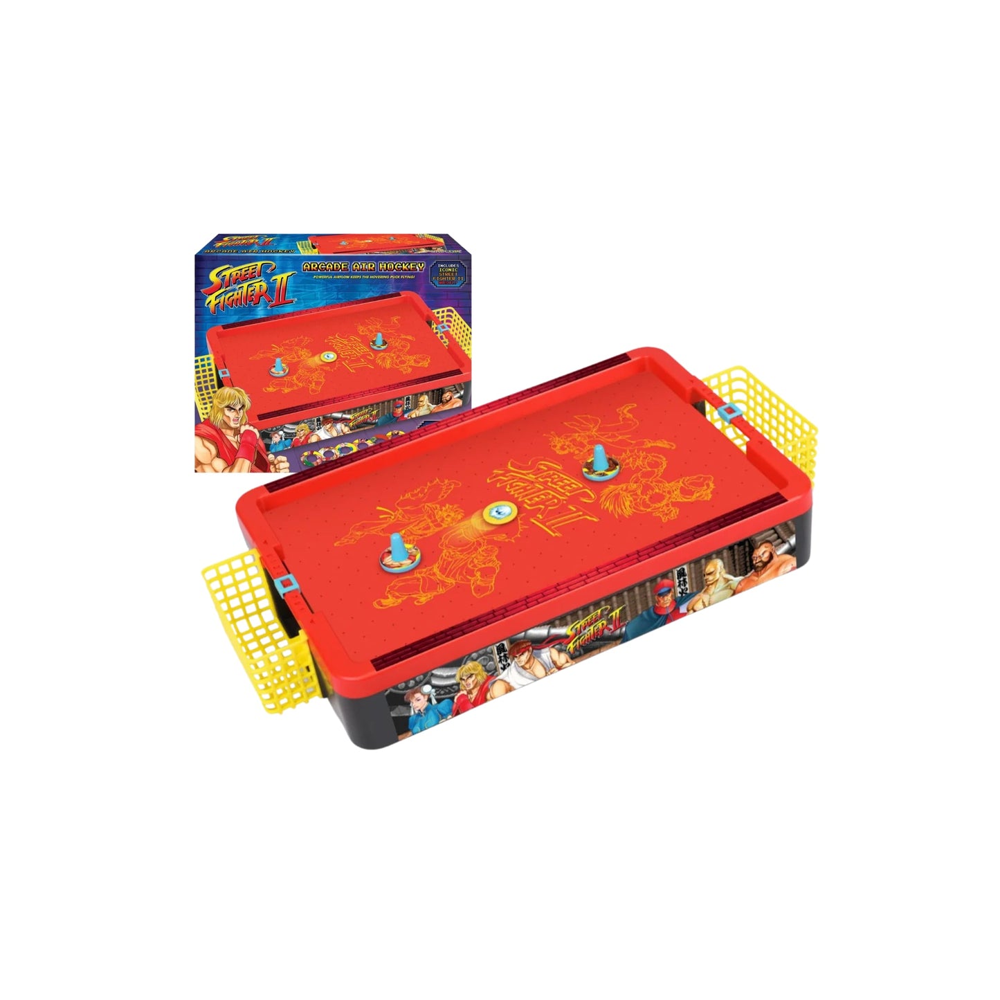 Mini Hockey de Aire Plano de Mesa Street Figther II Arcade (30.5 x 15.3 x 7.6 cm) - Ambassador Games