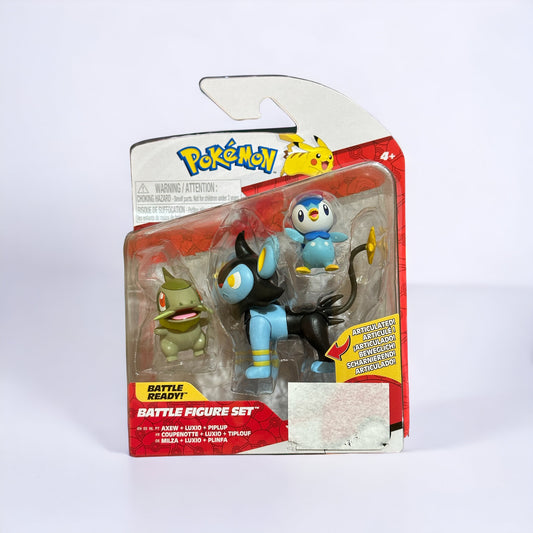 Axew, Luxio & Piplup Battle Figure Set