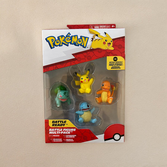 Pikachu + Bulbasaur + Squirtle & Charmander Battle Figure Multi-Pack