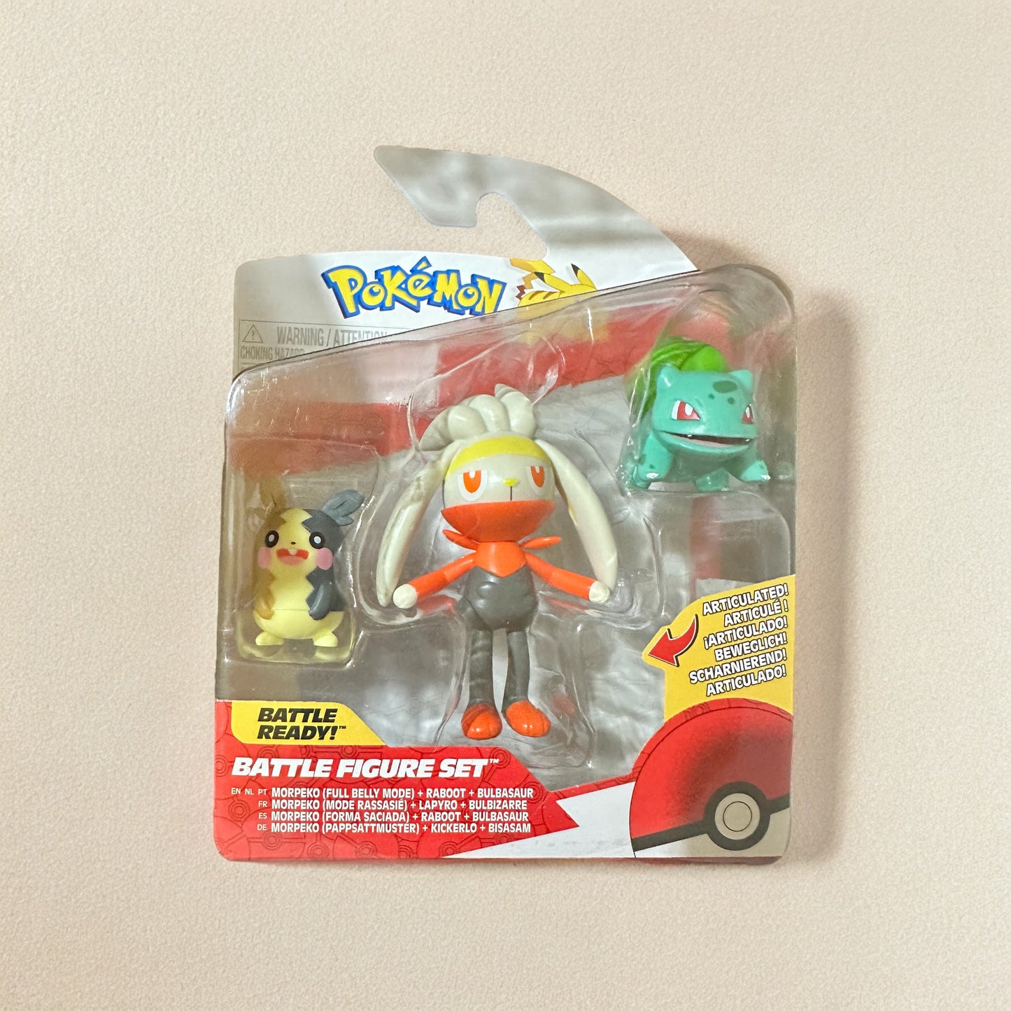 Morpeko, Raboot & Bulbasaur Battle Figure Set