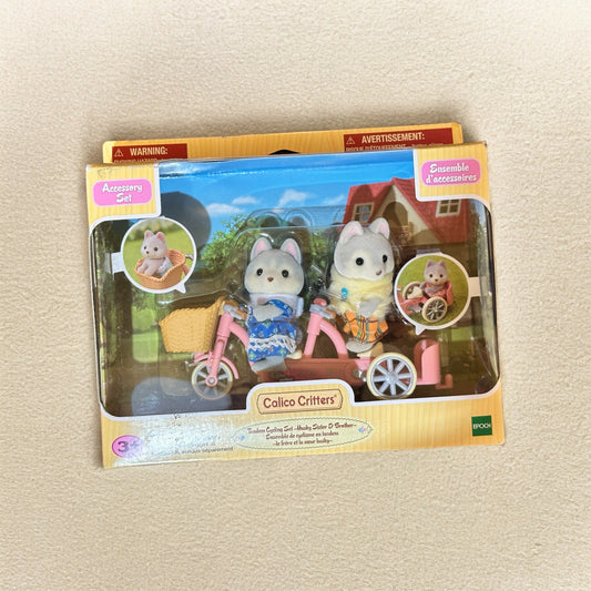 Tandem Cycling Set - Husky Sister & Brother - Calico Critters