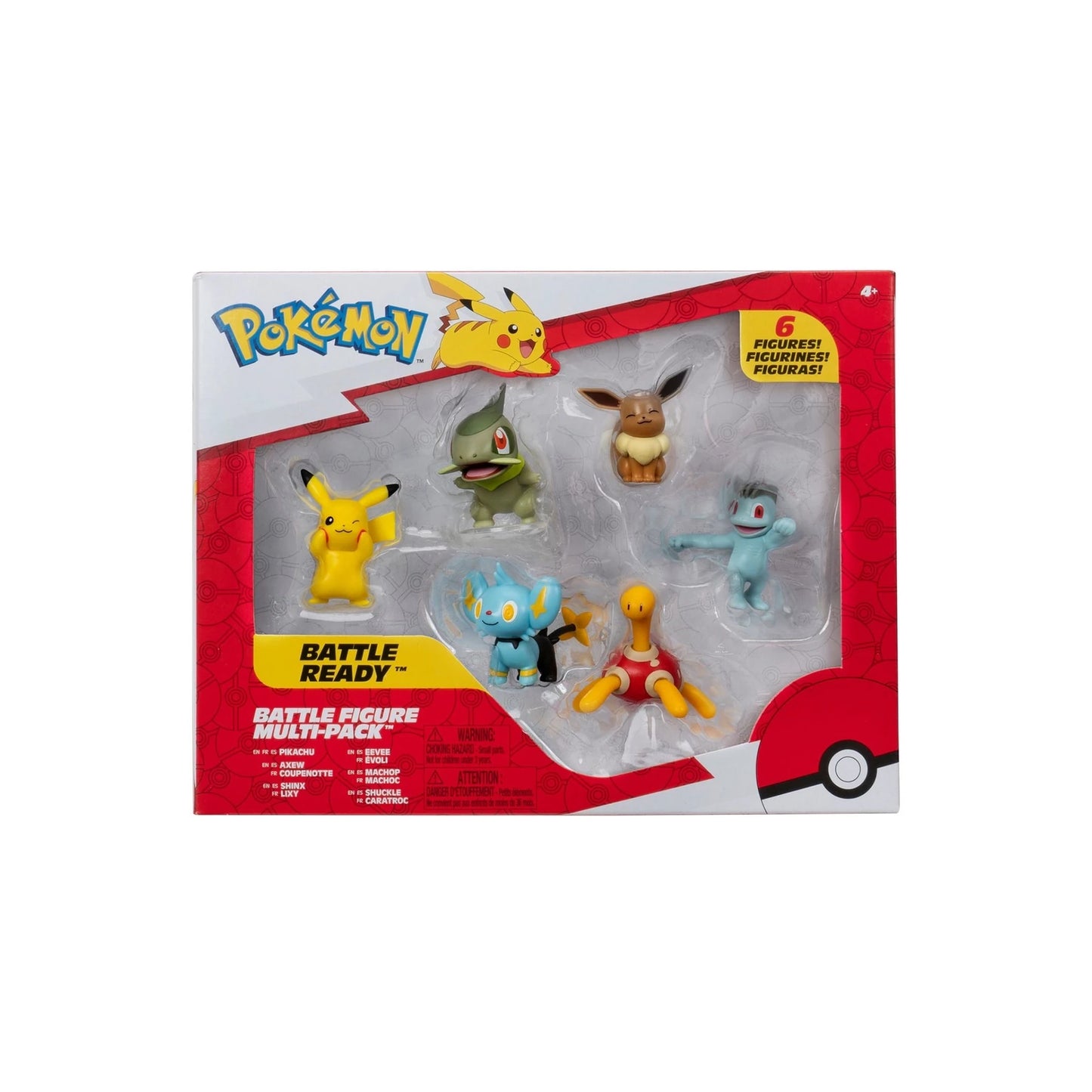 Pikachu, Axew, Shinx, Eevee, Machop & Shuckle Battle Figure Multi-Pack