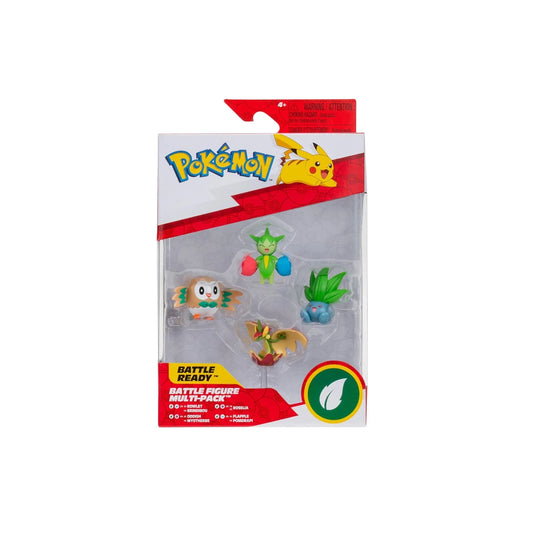 Rowlet, Oddish, Roselia & Flapple Battle Figure Multi-Pack