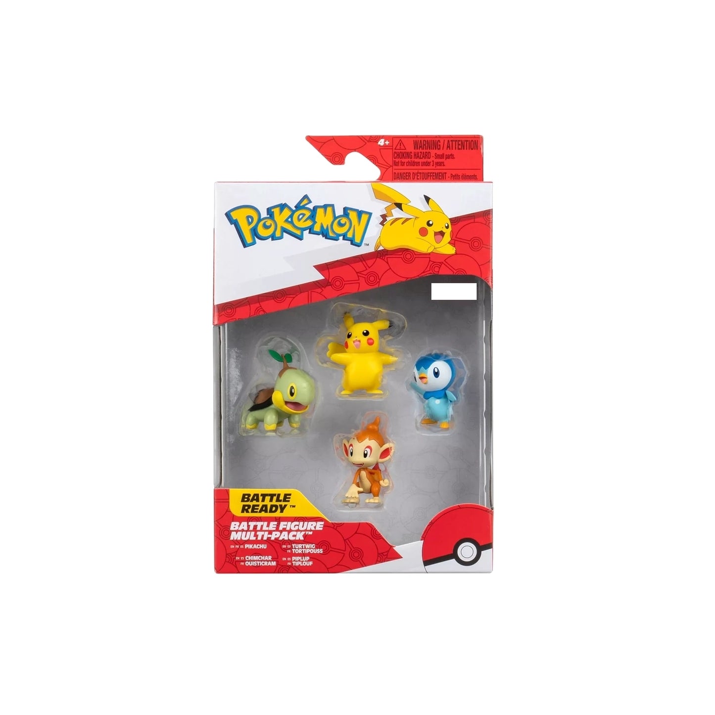 Pikachu + Turtwig + Chimchar & Piplup Battle Figure Multi-Pack