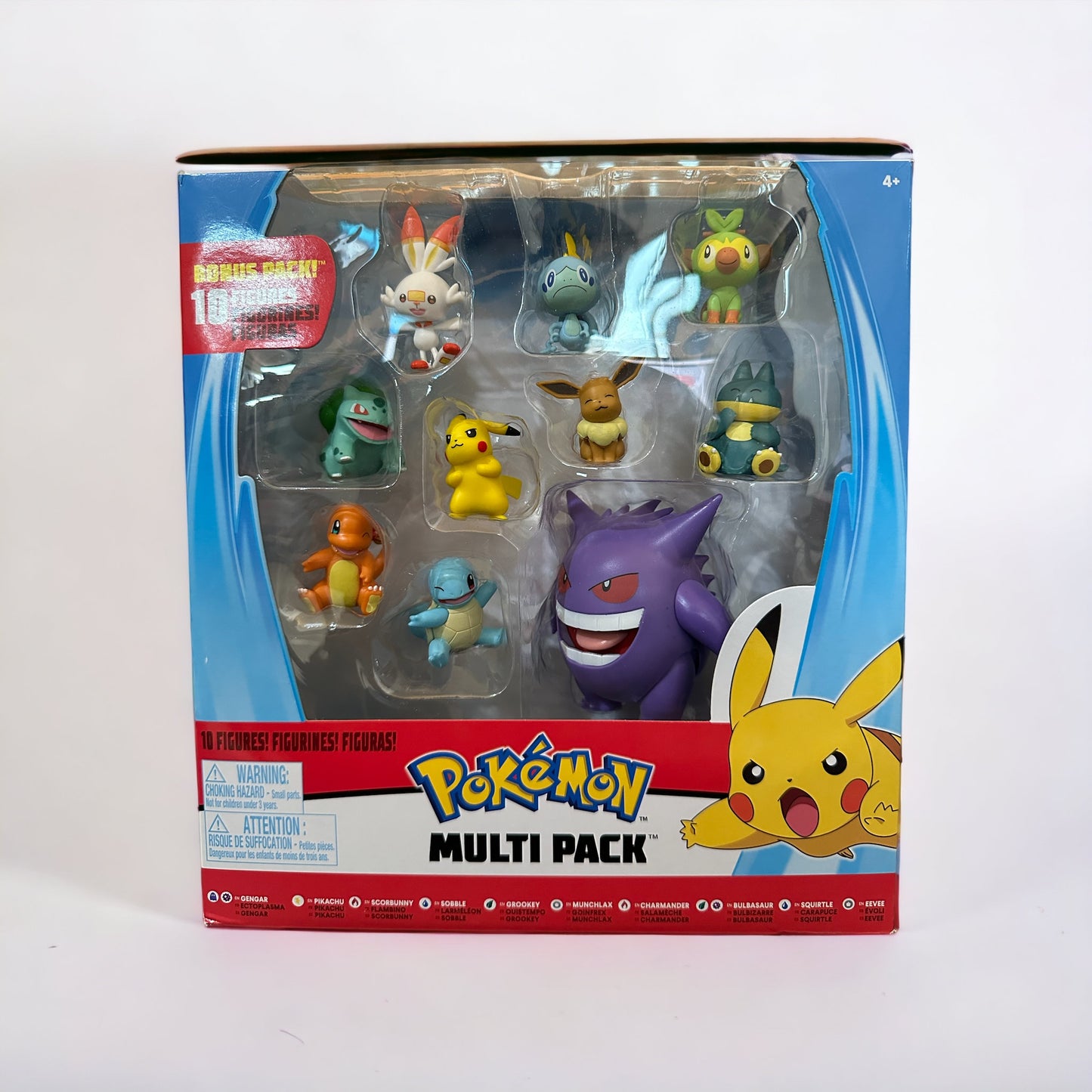 Pikachu, Eevee, Gengar, Scorbunny, Sobble, Grookey, Munchlax, Charmander, Bulbasaur & Squirtle Battle Figure Multi-Pack