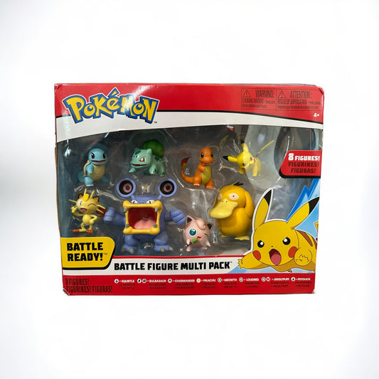 Pikachu, Charmander, Bulbasaur, Squirtle, Meowth, Loured, Jigglypuff & Psyduck Battle Figure Multi-Pack