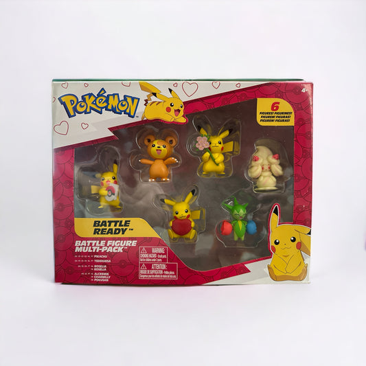 Pikachu, Teddiursa, Roselia, & Alcremie Battle Figure Multi-Pack