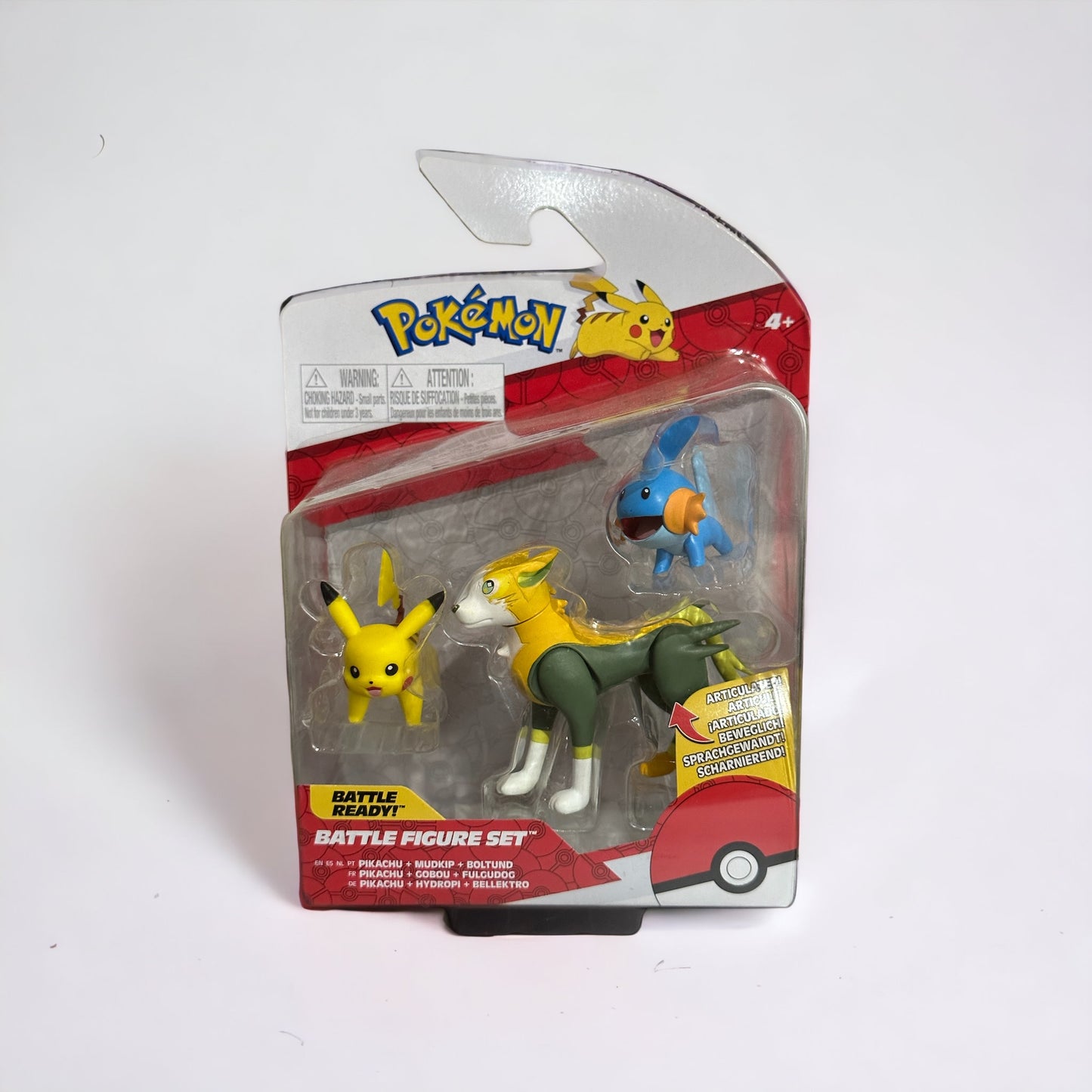 Pikachu, Mudkip & Boltund Battle Figure Set