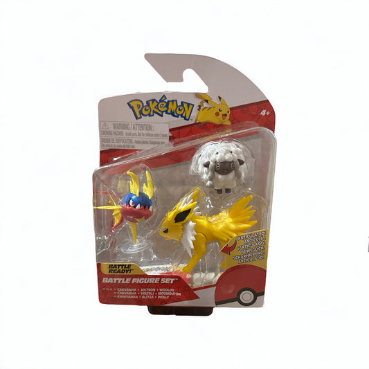 Carvahna, Jolteon & Wooloo Battle Figure Set