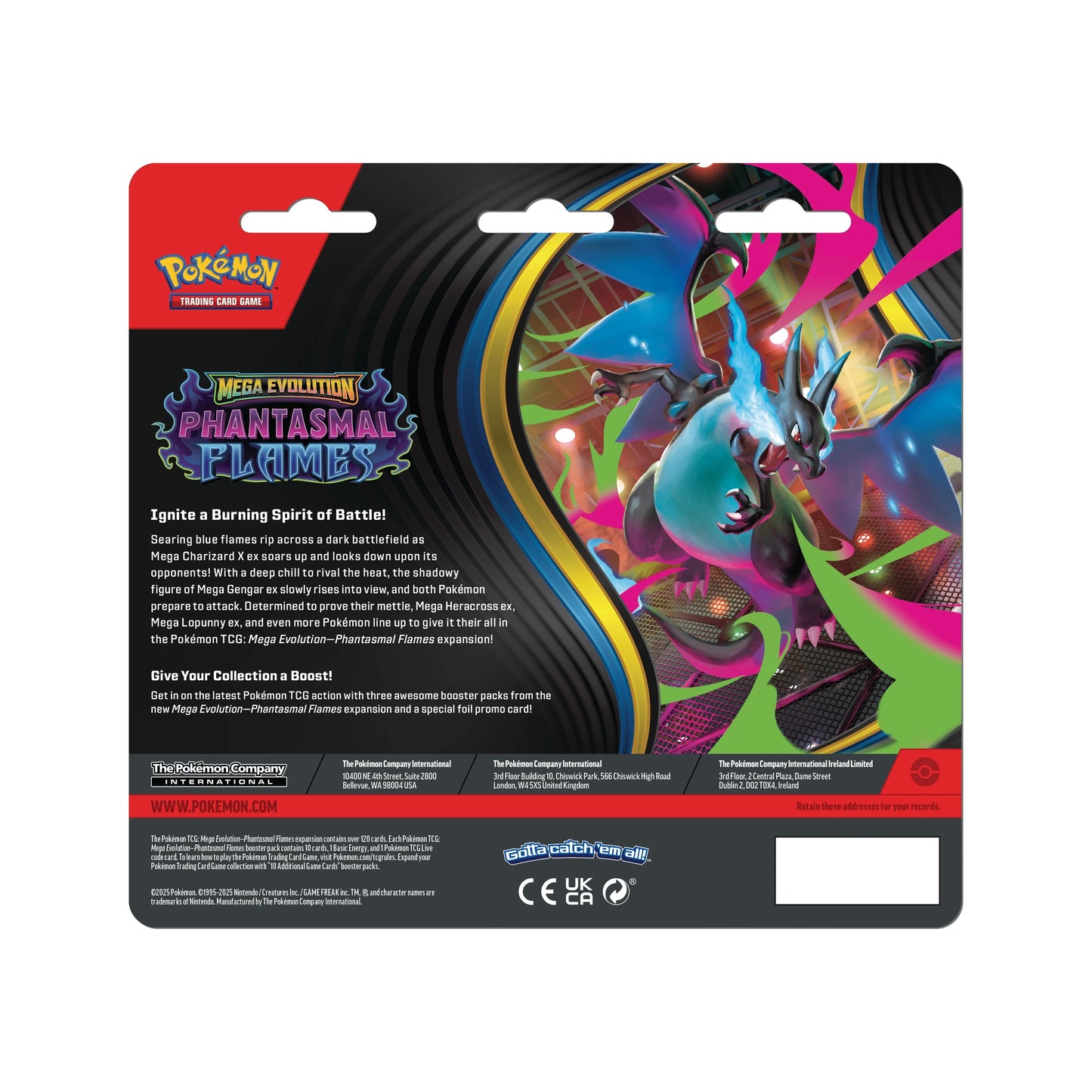 [PREVENTA] 3 Pack Blister - Mega Evolution Phantasmal Flames [Promo Aleatoria] [INGLES]