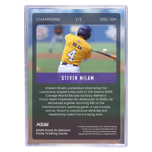 2025 On Demand Steven Milam Champions Card con Case [SIN FIRMA] - Pulse