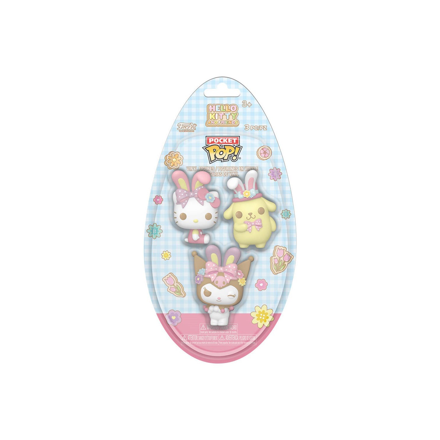 3 Pack Hello Kitty Spring - Hello Kitty, Pompompurin y Kuromi - Funko Pocket Pop Egg