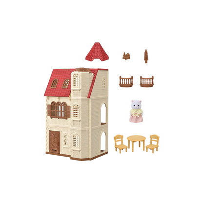 Red Roof Tower House with Elevator - Sylvanian Families (Version Japonesa)