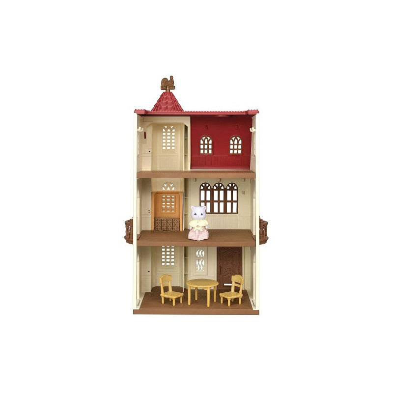 Red Roof Tower House with Elevator - Sylvanian Families (Version Japonesa)