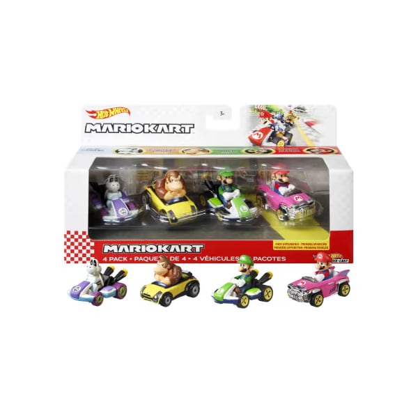 Mario Kart 4 Pack Modelo 3 - Hot Wheels