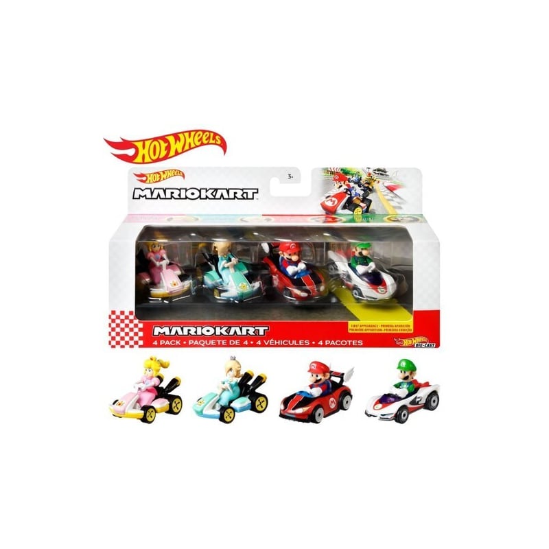 Mario Kart 4 Pack Modelo 4 - Hot Wheels