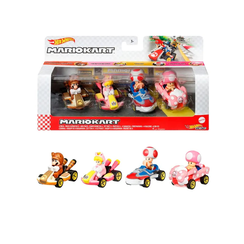 Mario Kart 4 Pack Modelo 2 - Hot Wheels
